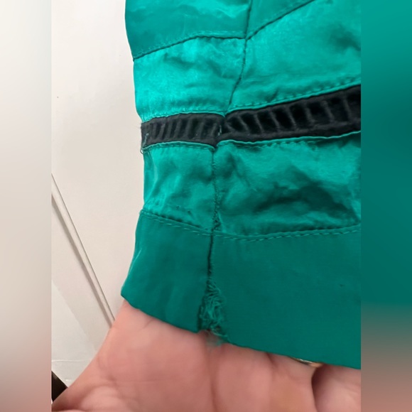 rag & bone beautiful silk emerald dress black lattice exposed zipper on back - Picture 5 of 13